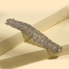 Bracelet with 25 Carat Assorted Shape Rose Cut Diamonds and Brilliant Baguettes