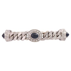 Bracelet with 5 Sapphire Cabochons and Brilliant-Cut Diamonds
