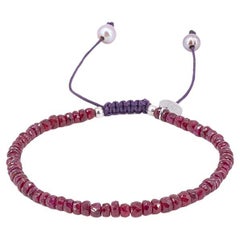 Bracelet with about 18 carat untreated rubies and drawstring closure