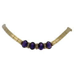 Bracelet with amethysts and diamonds in 18k gold