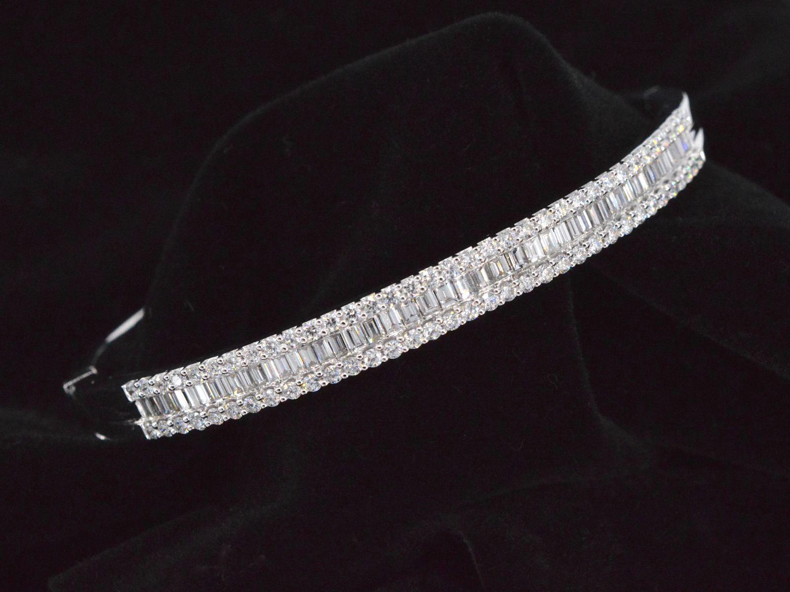 Bracelet avec diamants baguettes et diamants brillants en vente 3