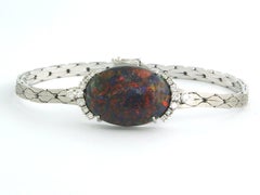 Pulsera con ópalo negro y diamantes talla brillante de hasta 0,50 ct Oro de 14k