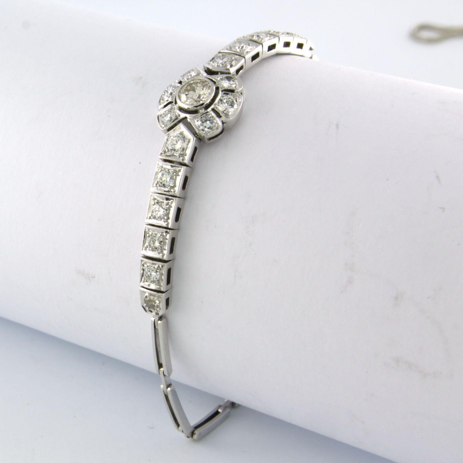 Art nouveau Bracelet en or blanc 14 carats avec diamants en vente