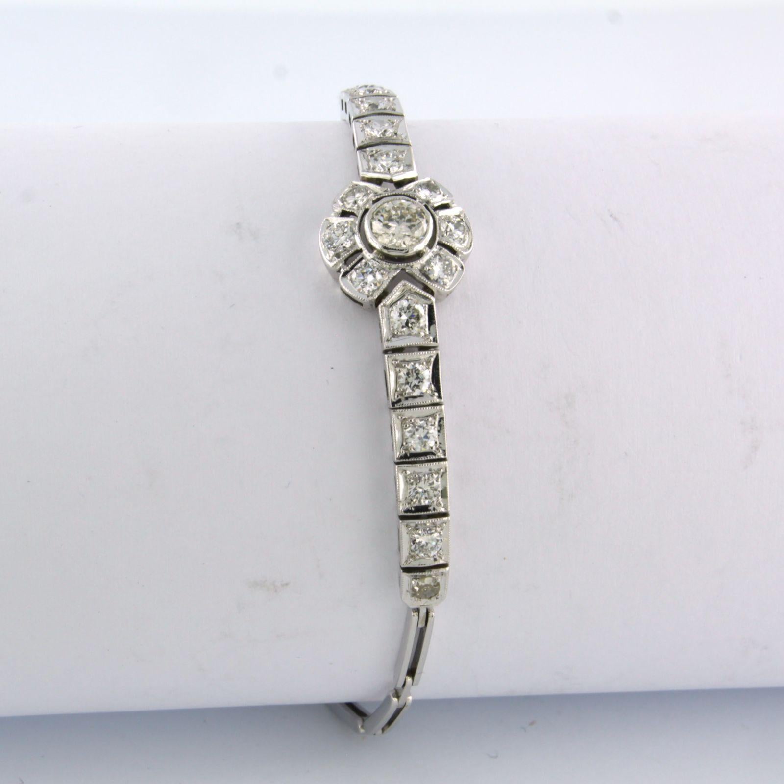 Bracelet en or blanc 14 carats avec diamants Pour femmes en vente