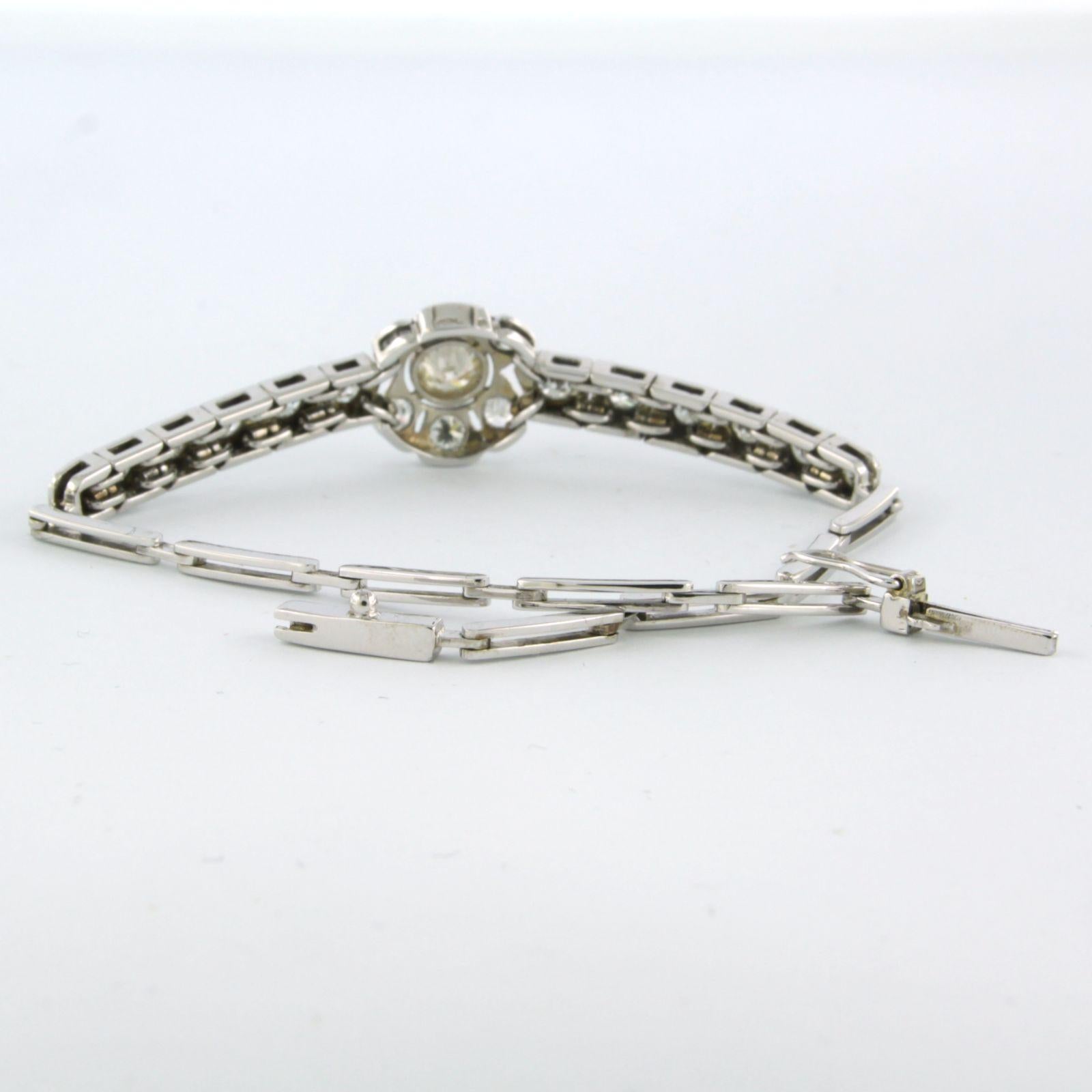 Bracelet en or blanc 14 carats avec diamants en vente 1