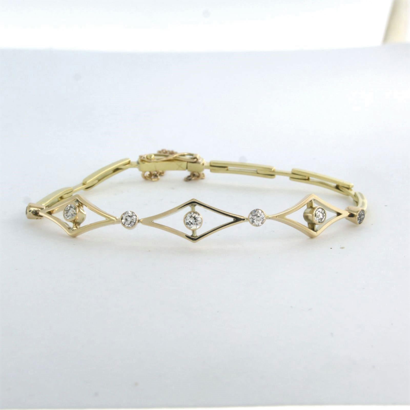 Bracelet with diamond 14k yellow gold In Good Condition For Sale In The Hague, ZH