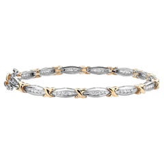 Bracelet with Diamonds and Yellow Gold X Motifs