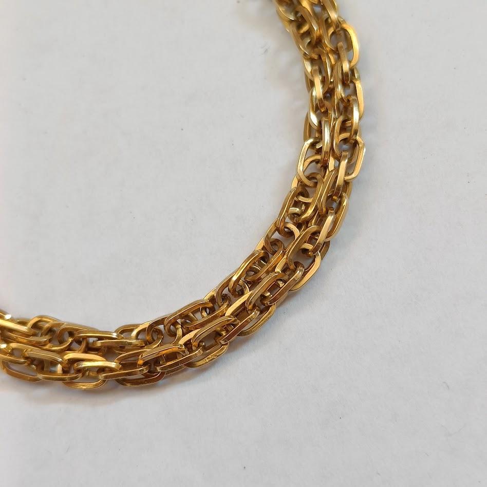 Bracelet with Double Forçat Links 18k Gold In Good Condition For Sale In Magenta, IT