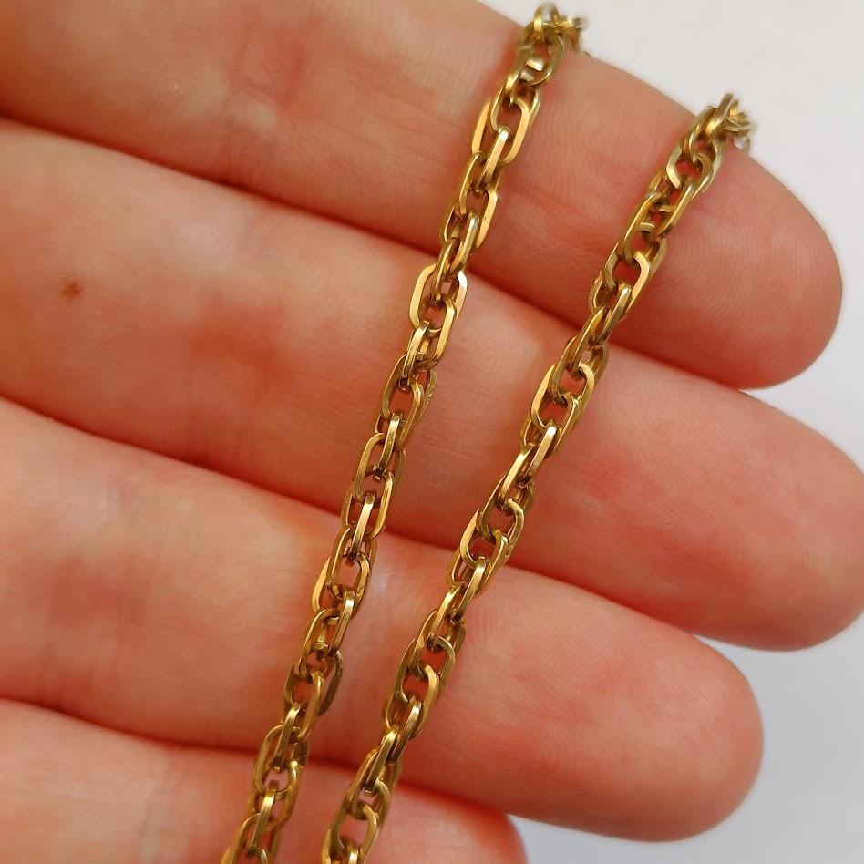 Bracelet with Double Forçat Links 18k Gold For Sale 1