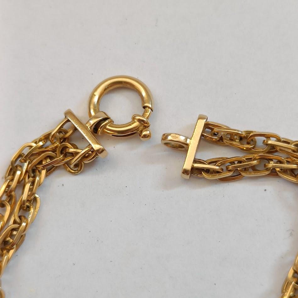 Bracelet with Double Forçat Links 18k Gold For Sale 2