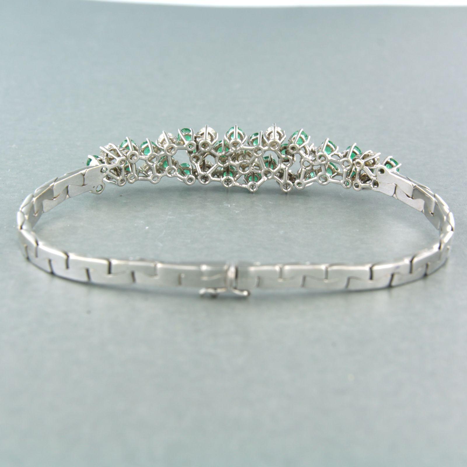 Armband mit Smaragd- und Diamanten im Brillantschliff bis zu 1,00ct 20.0 Gramm 18k Gold Damen im Angebot