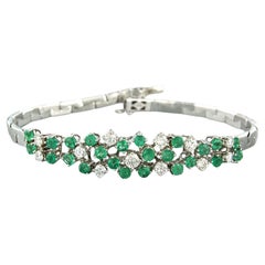 Armband mit Smaragd- und Diamanten im Brillantschliff bis zu 1,00ct 20.0 Gramm 18k Gold