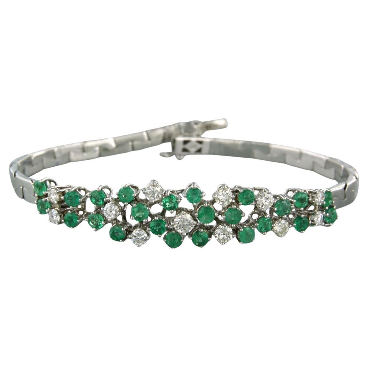 Armband mit Smaragd- und Diamanten im Brillantschliff bis zu 1,00ct 20.0 Gramm 18k Gold
