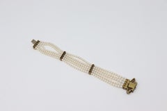 Bracelet with Five Strands of Pearls, Gold and Silver, 1980s