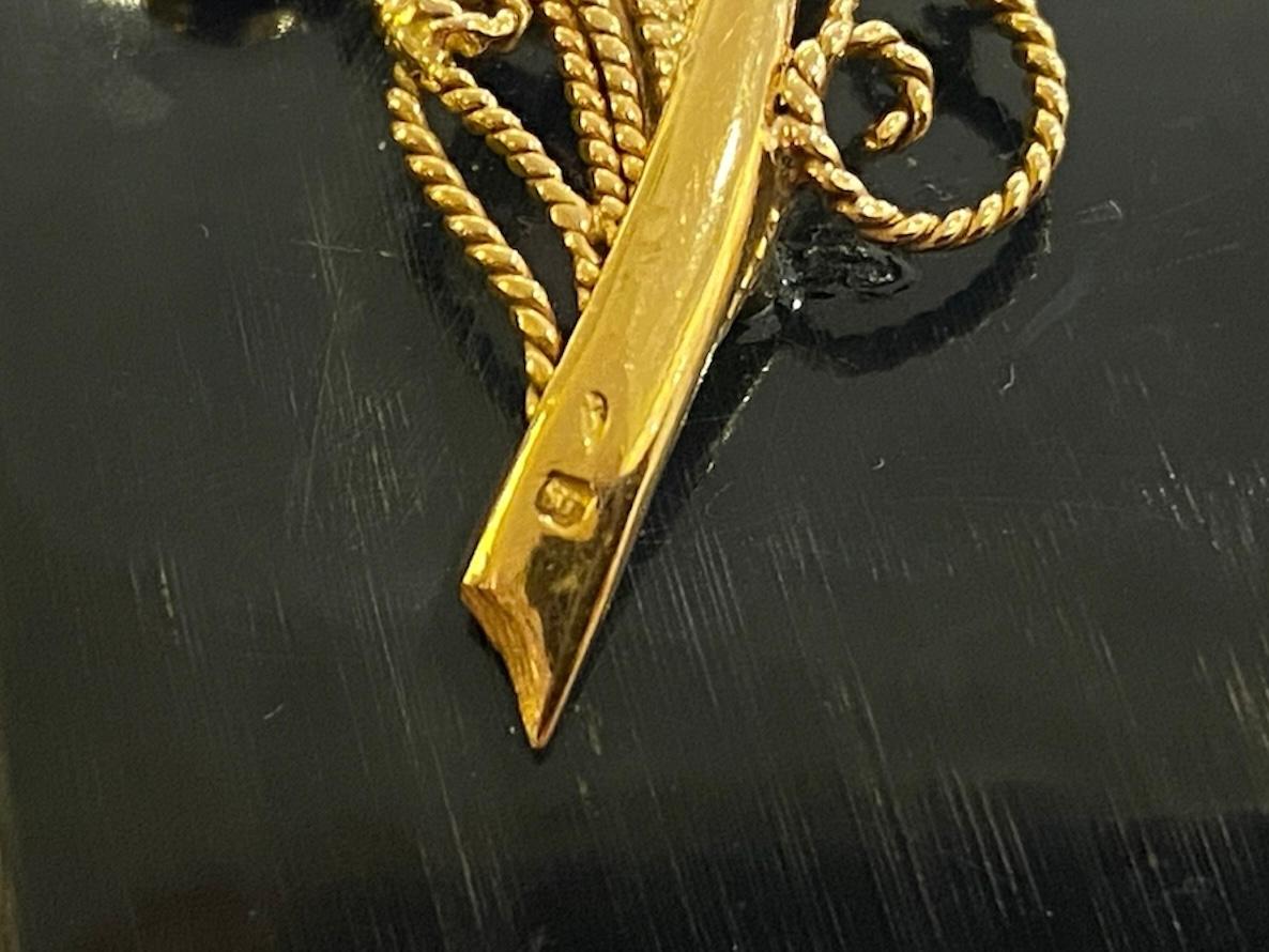 Bracelet avec application d'or, améthyste et quartz sur matière Horn en vente 2