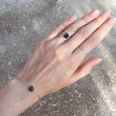 Sterling silver bracelet with natural grey stone Dolomite Picasso