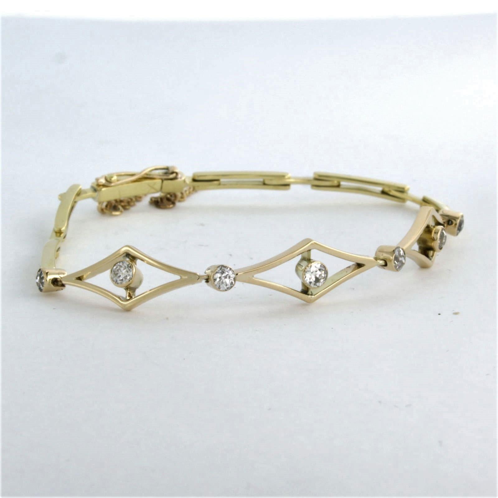 Pulsera con diamantes talla mina vieja de hasta 1,00 ct Oro de 14k 9,7 gramos en Excelente estado para la venta en The Hague, ZH