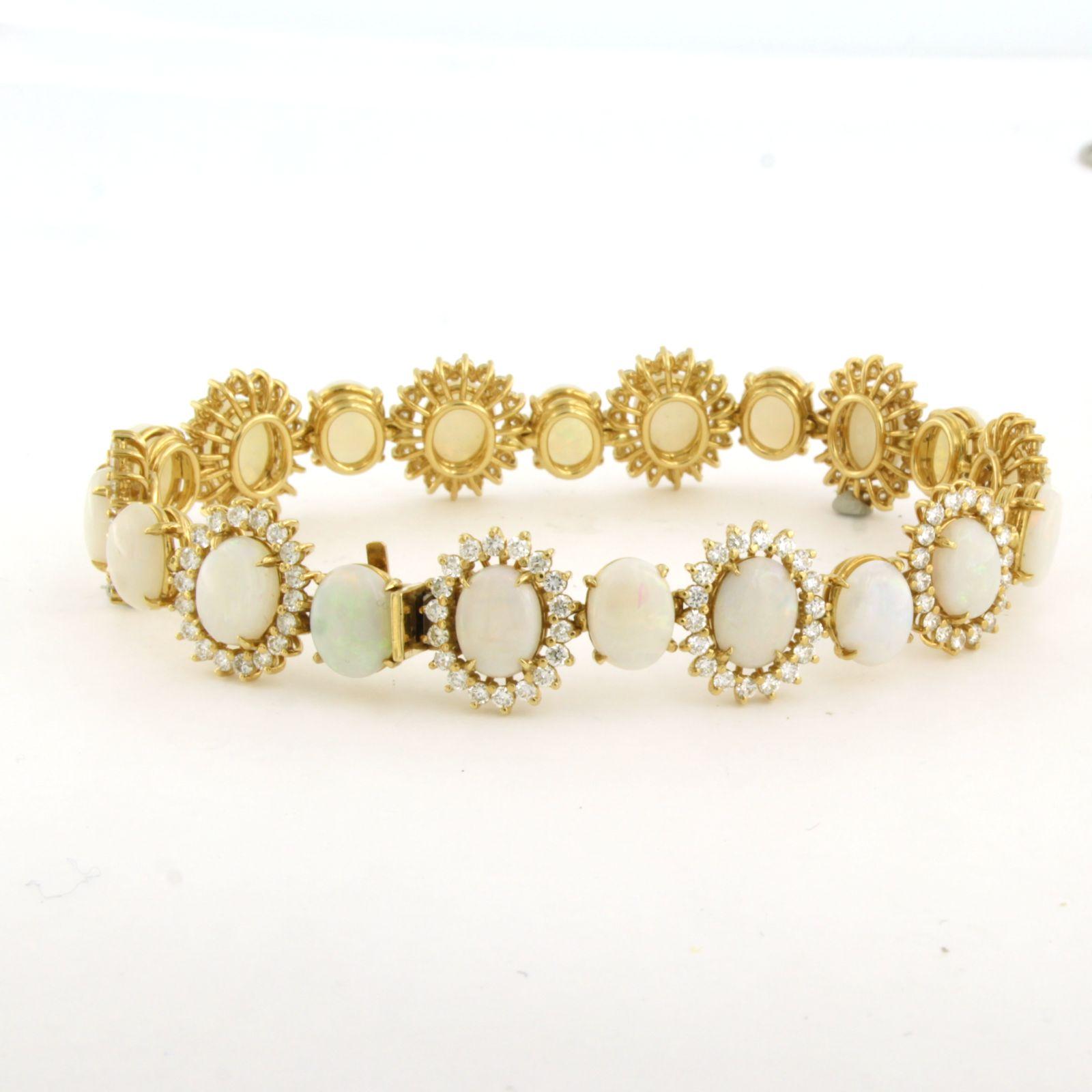 Brilliante avec opale et diamants taille brillant jusqu'à 5,00ct Or 18k 31,8 grammes en vente 2