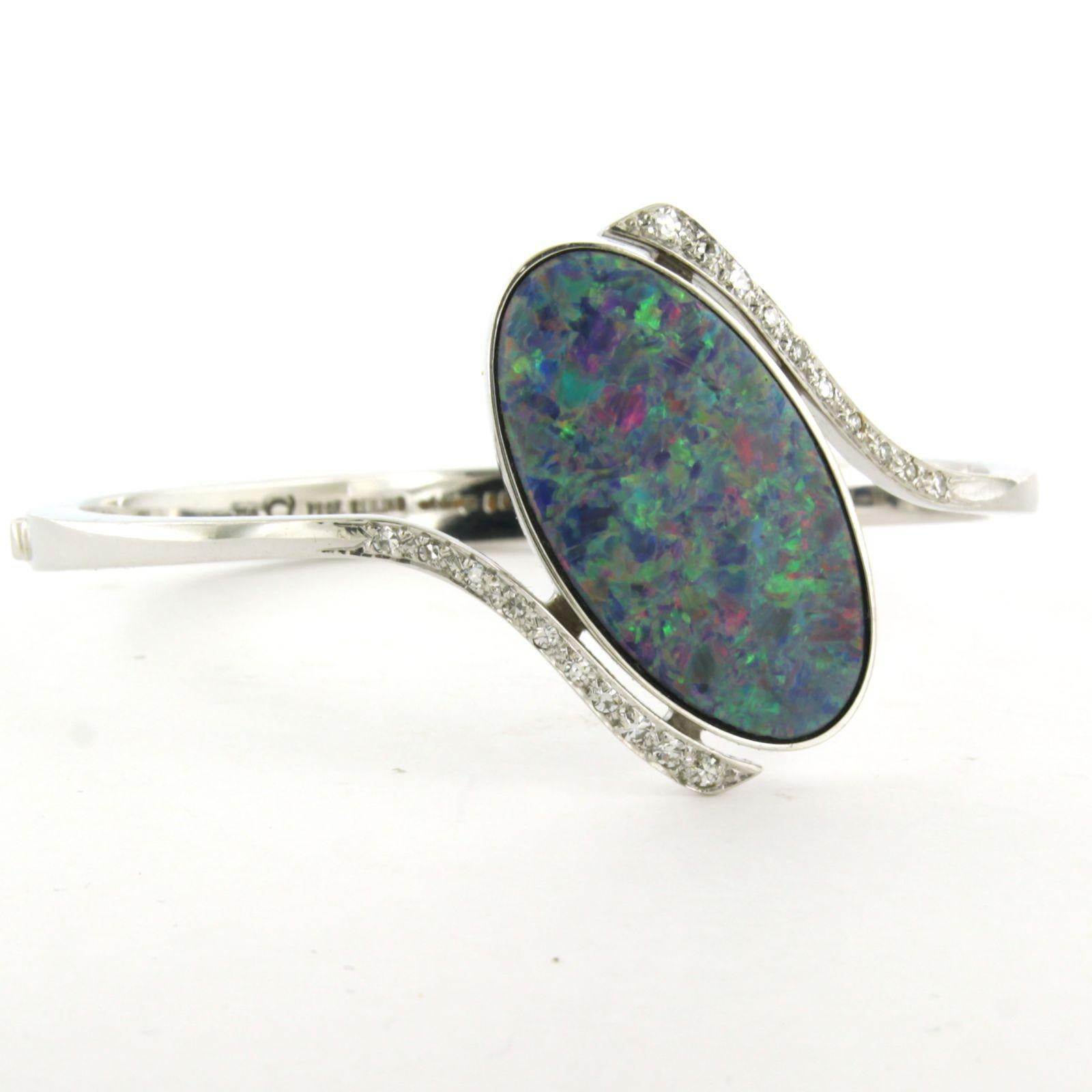 Armband mit Opal und Diamanten im Einzelschliff bis zu 0,40ct 18k Gold 26,5 Gramm im Angebot 2