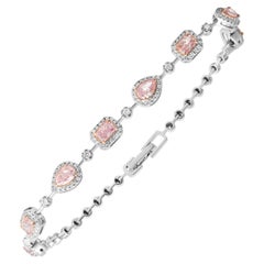 Pulsera con Diamantes de Forma Fantasía Rosa