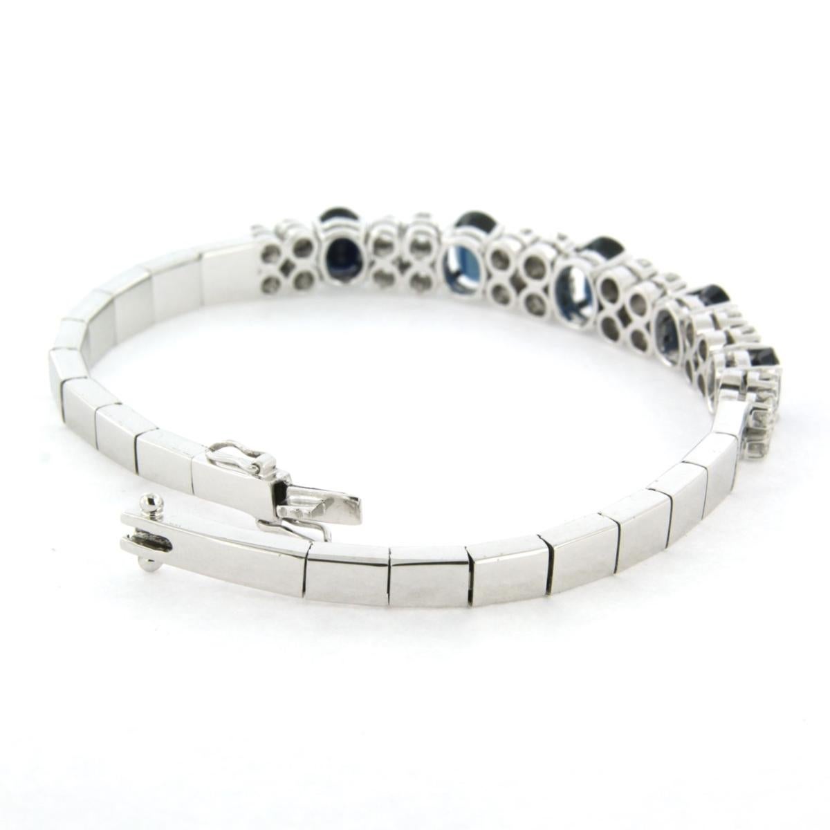 De las mujeres Pulsera con zafiro y diamante talla brillante hasta 1,40ct Oro de 18k 18,4 gramos en venta