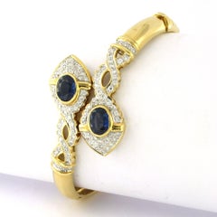 Bracelet with sapphire and brilliant cut diamonds up to 1.00ct 18k gold