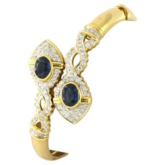 Bracelet with sapphire and brilliant cut diamonds up to 1.00ct 18k gold