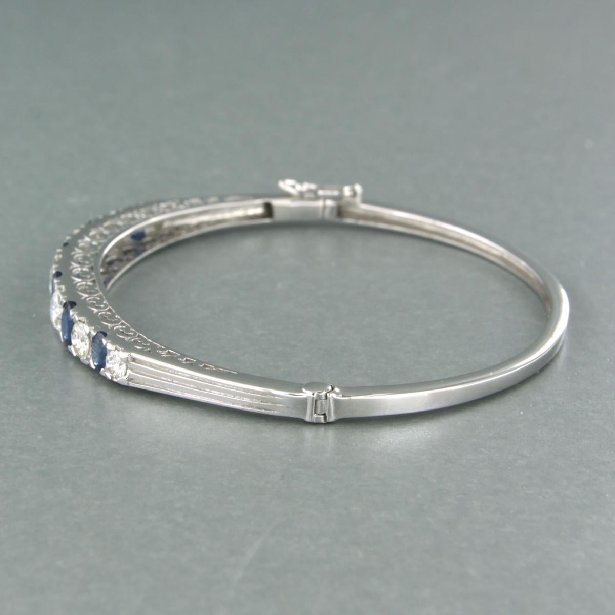 Armband mit Saphiren und Diamanten im Brillantschliff bis zu 1,95ct 14k Gold 11,8 gr (Art déco) im Angebot