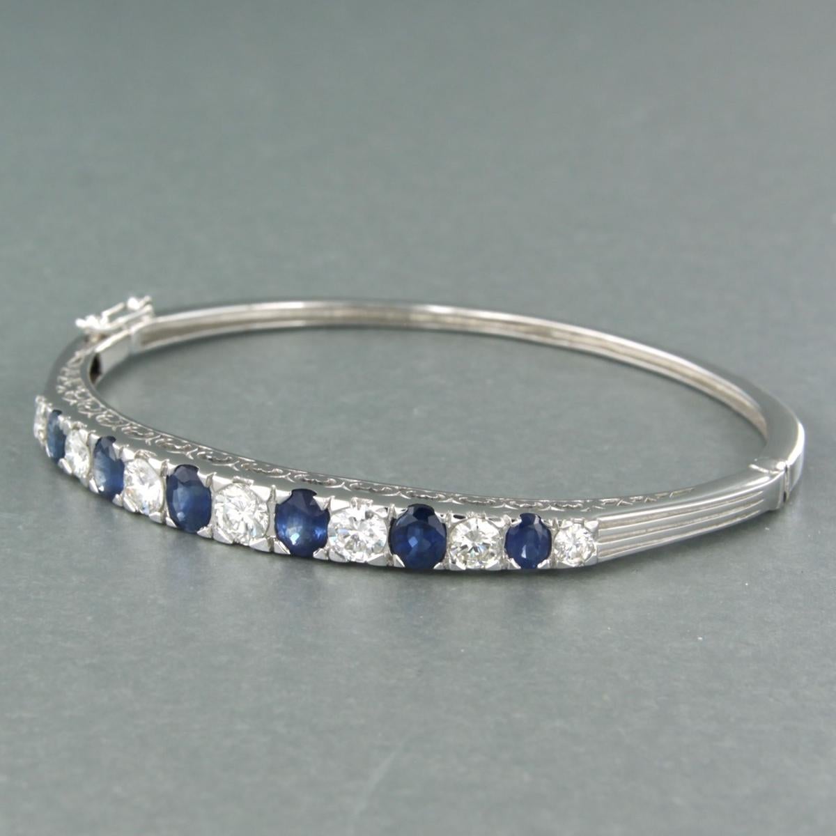 Armband mit Saphiren und Diamanten im Brillantschliff bis zu 1,95ct 14k Gold 11,8 gr Damen im Angebot