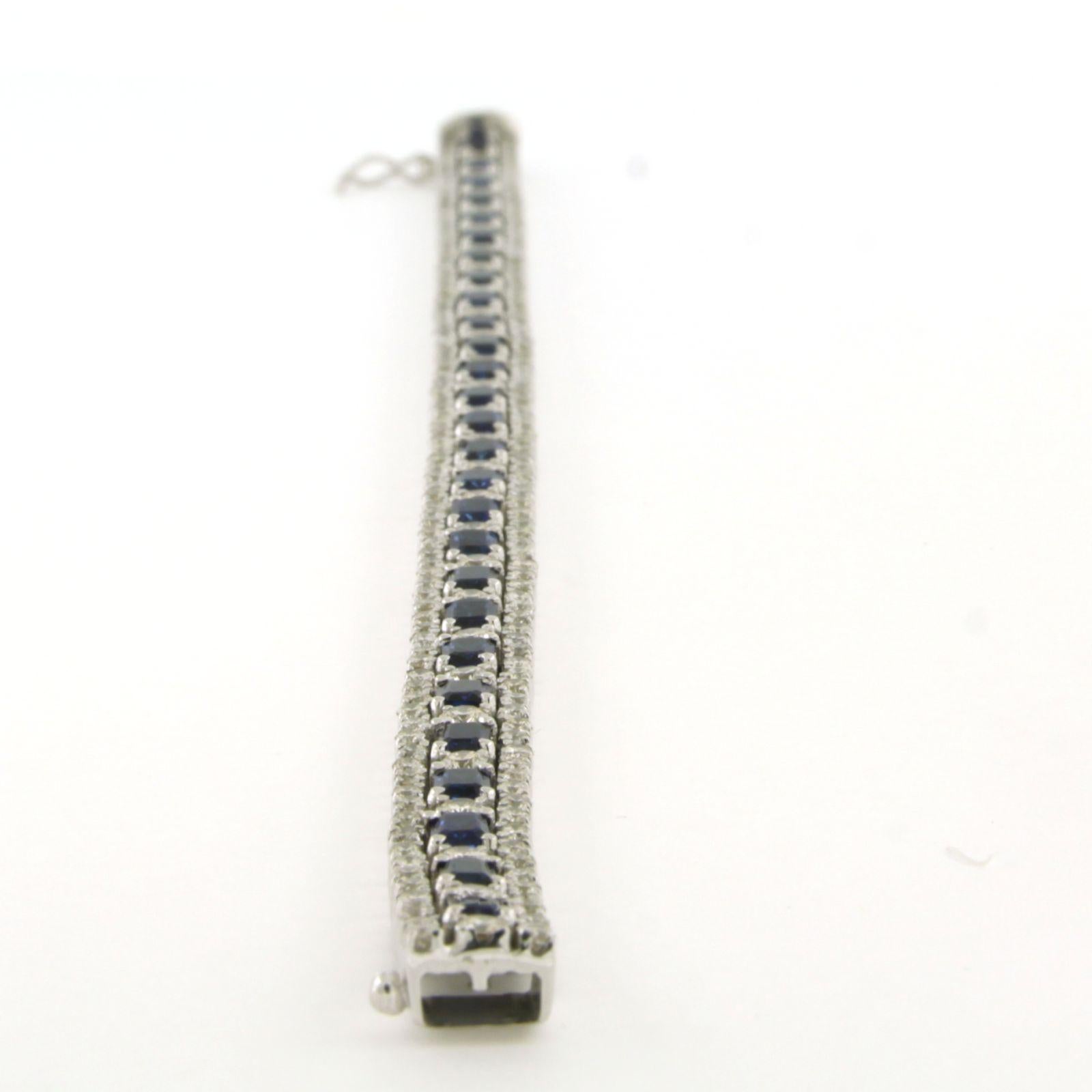 Modern Bracelet with sapphire and brilliant cut diamonds up to 5.00ct 18k gold For Sale