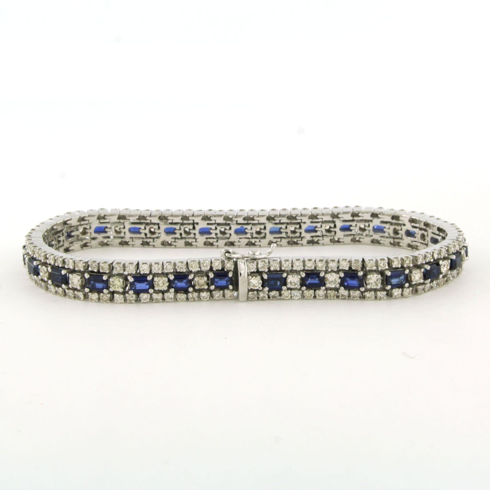 Bracelet with sapphire and brilliant cut diamonds up to 5.00ct 18k gold In Excellent Condition For Sale In The Hague, ZH