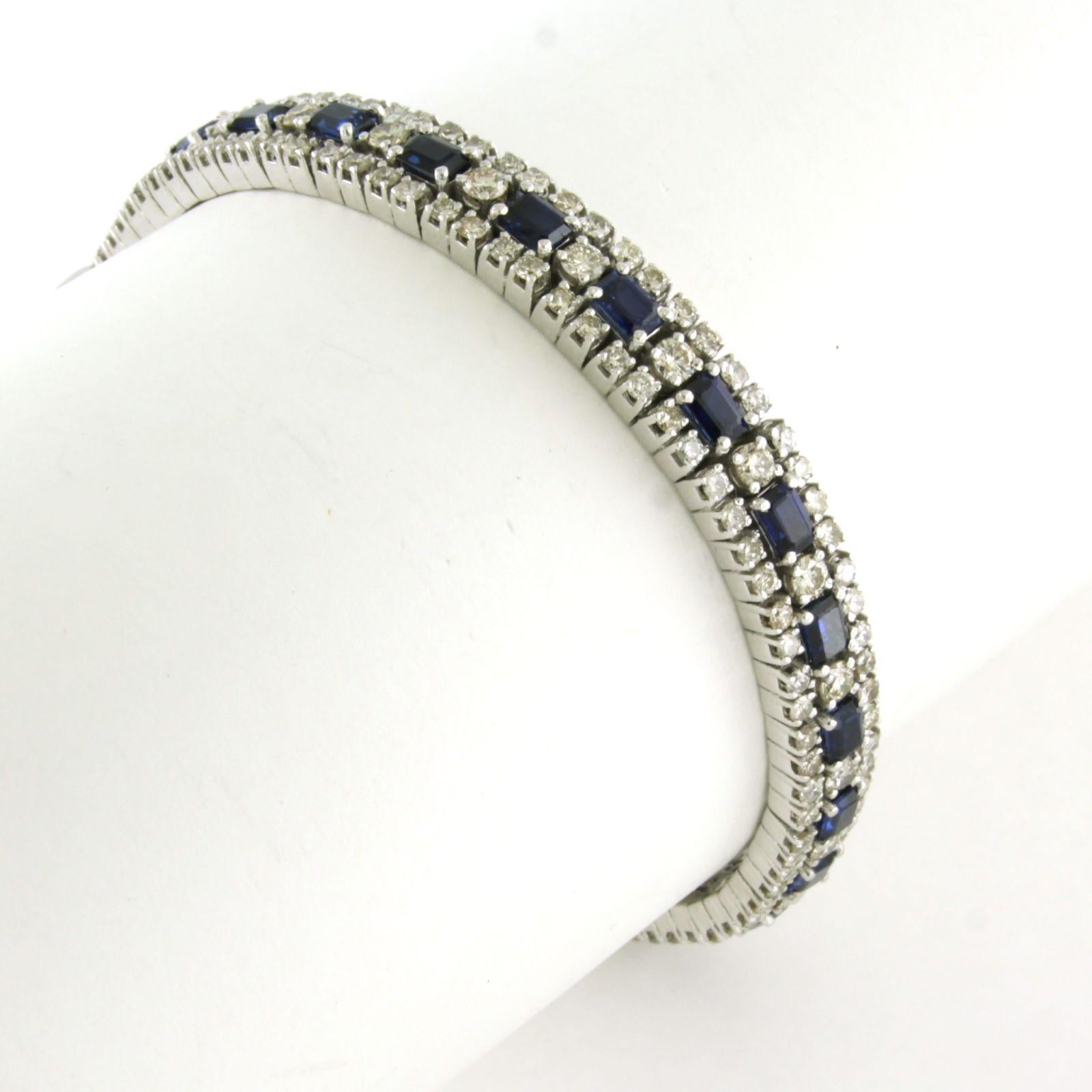 Bracelet with sapphire and brilliant cut diamonds up to 5.00ct 18k gold For Sale 1