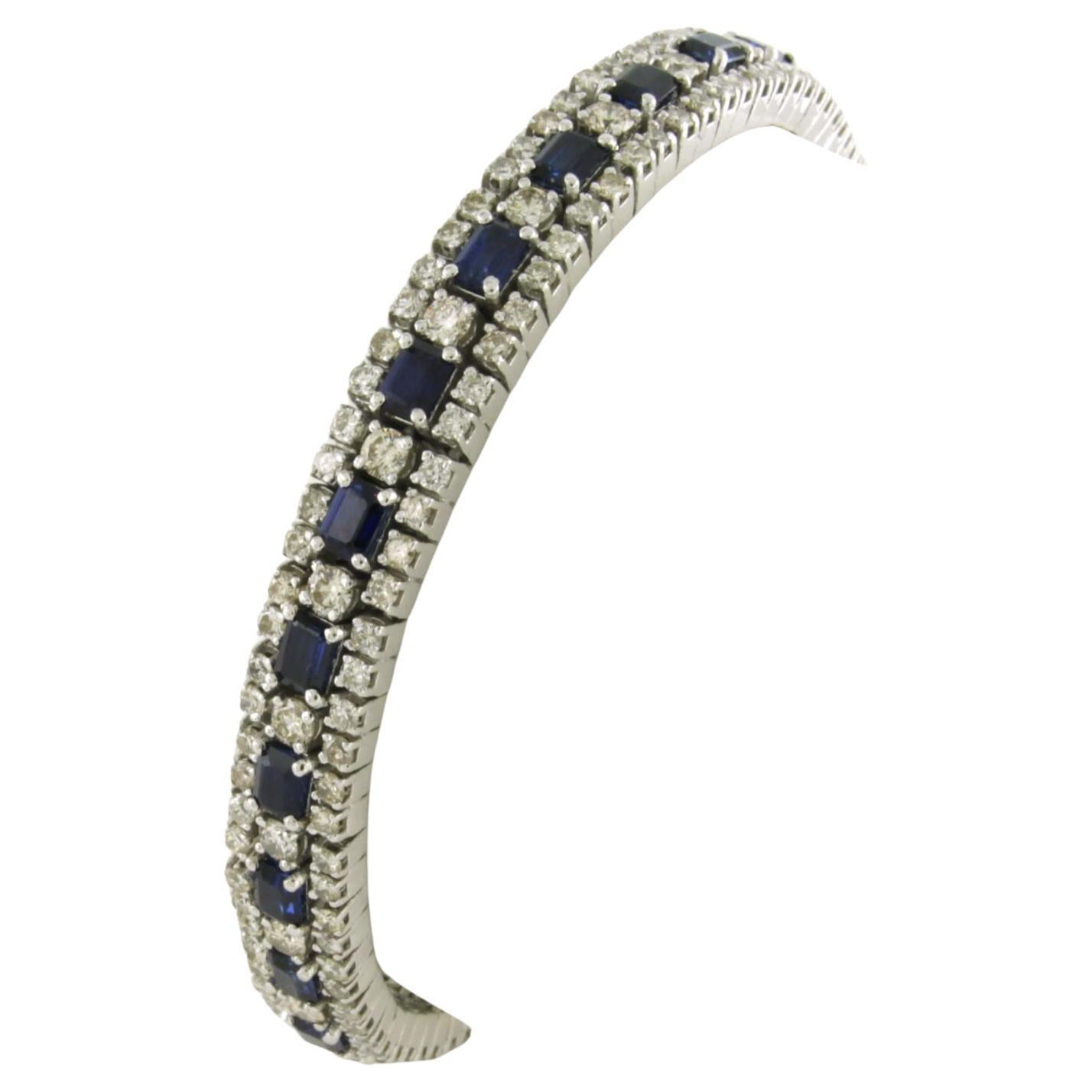Bracelet avec saphir et diamants taille brillant jusqu'à 5,00ct Or 18k en vente