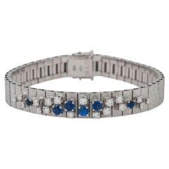 Bracelet with Sapphires and Brilliant-Cut Diamonds Totaling Approx. 1 Ct