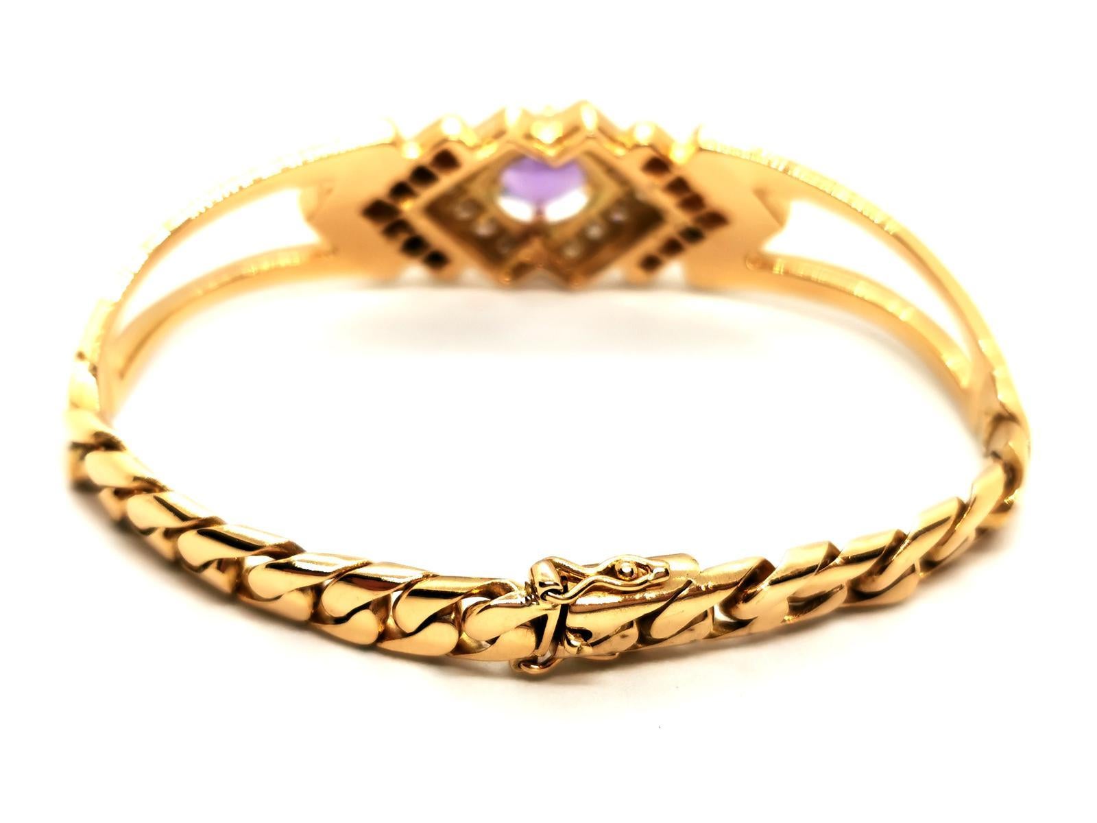 Armband aus Gelbgold mit Amethyst im Angebot 1