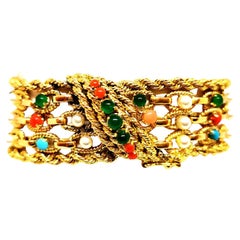 Gelbgold-Armband mit Karneol