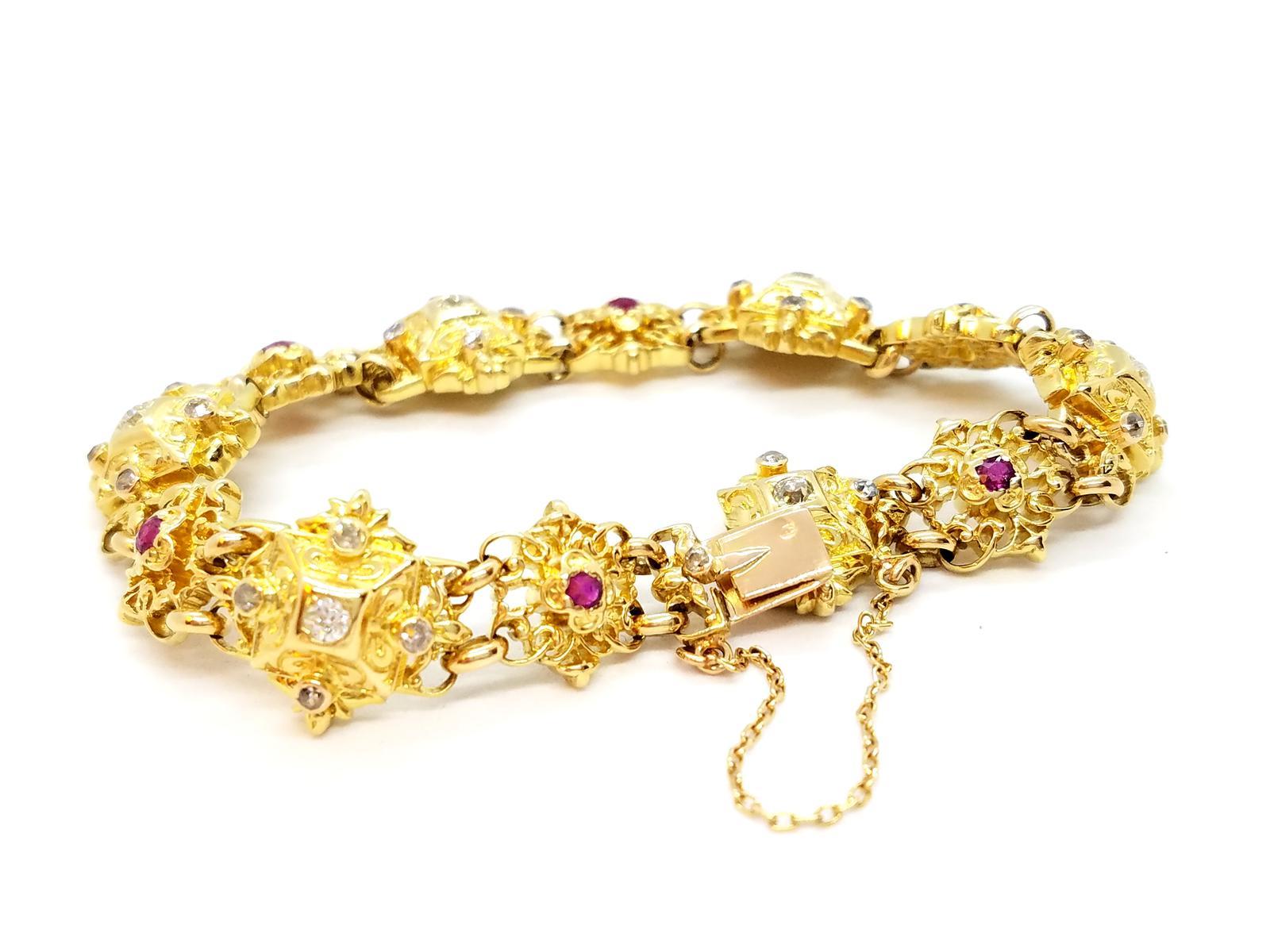 Bracelet en or jaune et diamants en vente 6