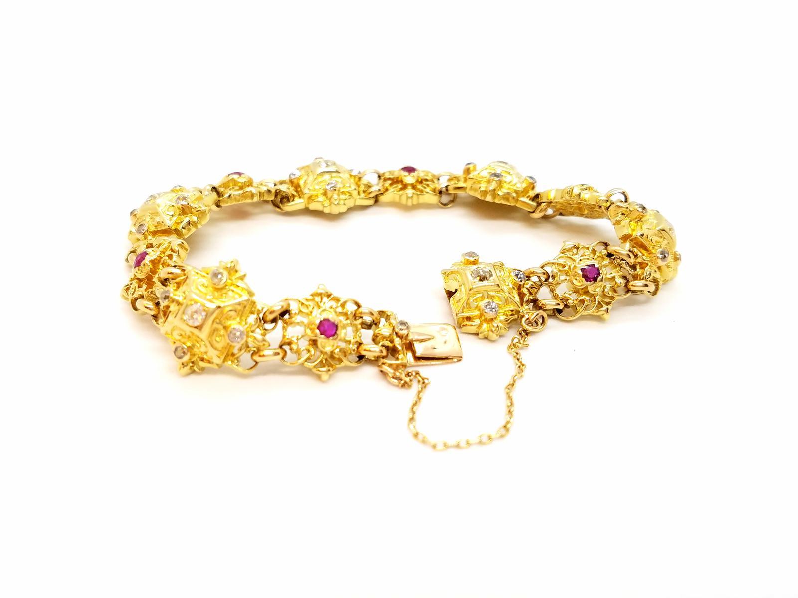 Bracelet en or jaune et diamants en vente 7