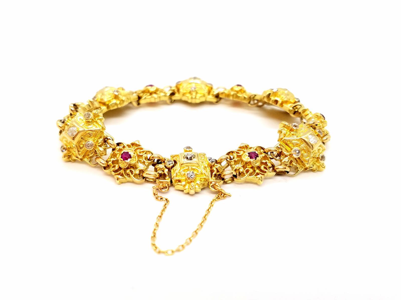 Bracelet en or jaune et diamants en vente 8