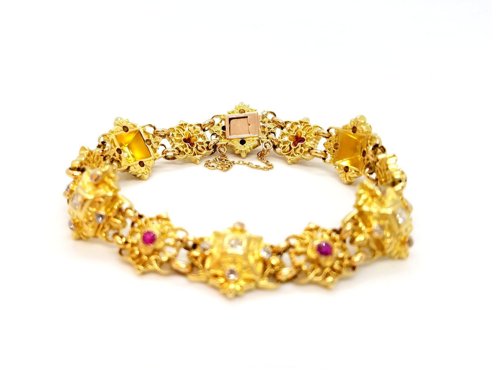 Bracelet en or jaune et diamants en vente 9