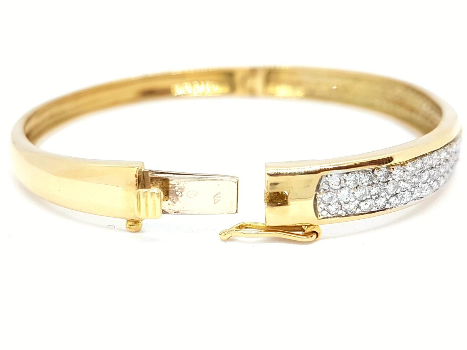 Bracelet en or jaune et diamants Excellent état - En vente à PARIS, FR