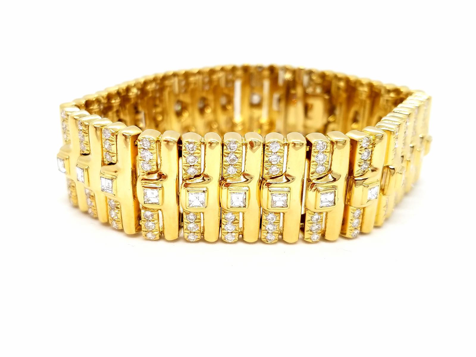 Bracelet Yellow GoldDiamond In Excellent Condition For Sale In PARIS, FR