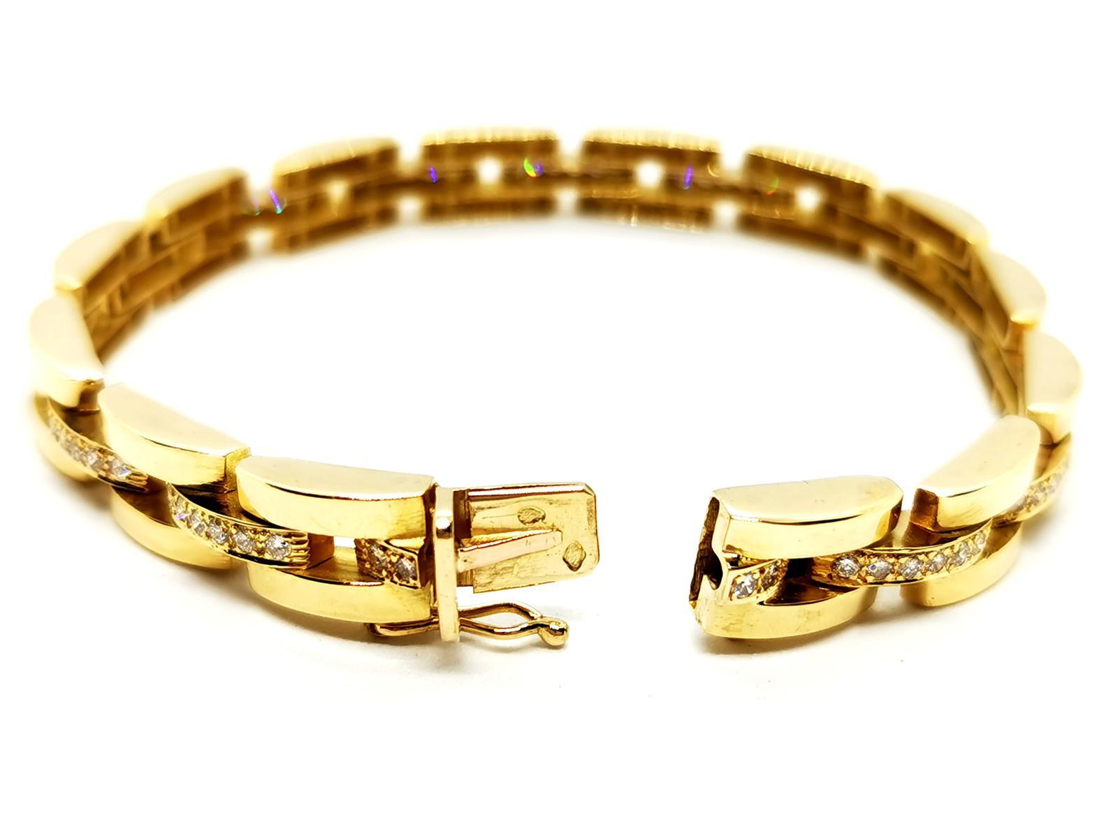 Bracelet Yellow GoldDiamond In Excellent Condition For Sale In PARIS, FR