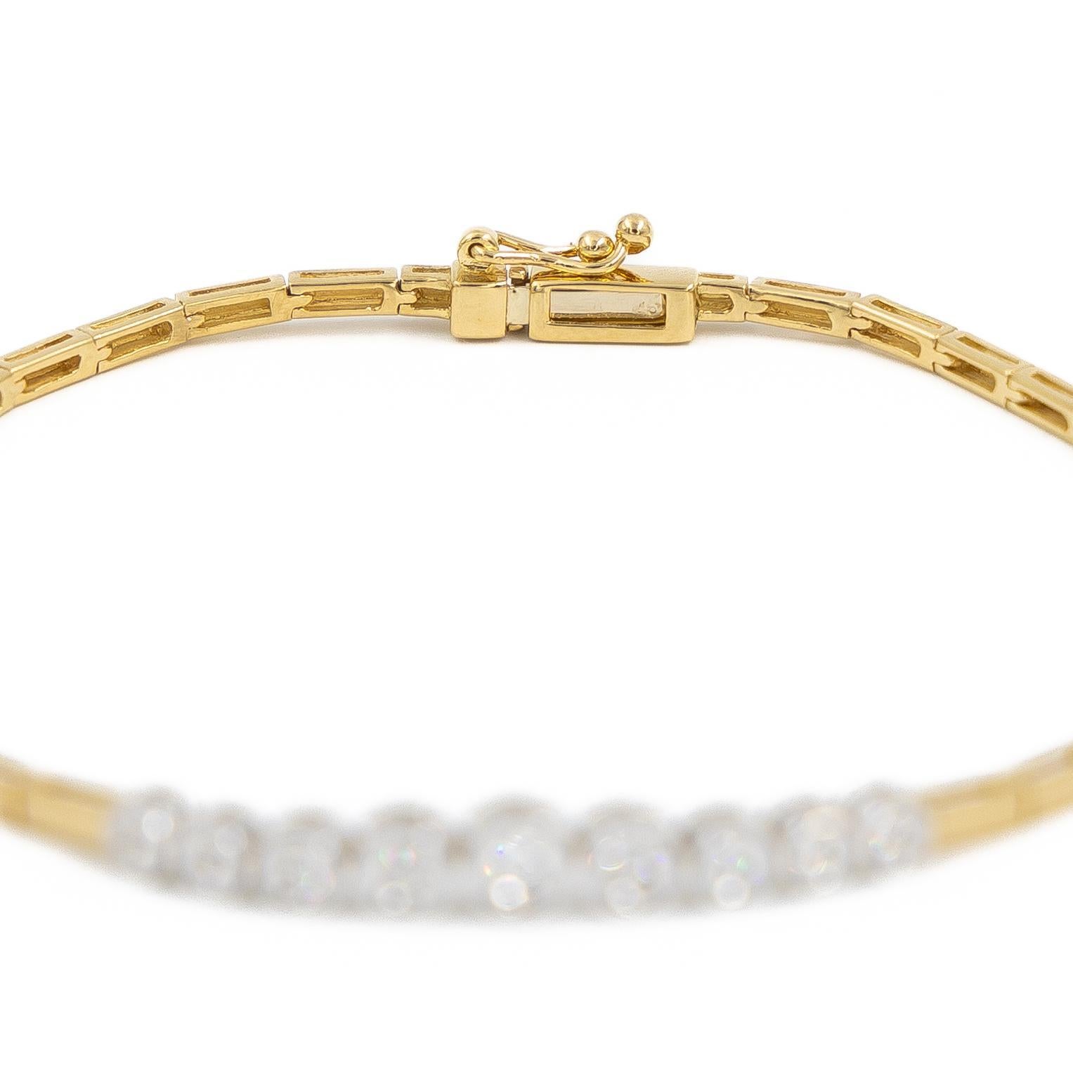 Bracelet Yellow Gold Diamond In Excellent Condition In PARIS, FR