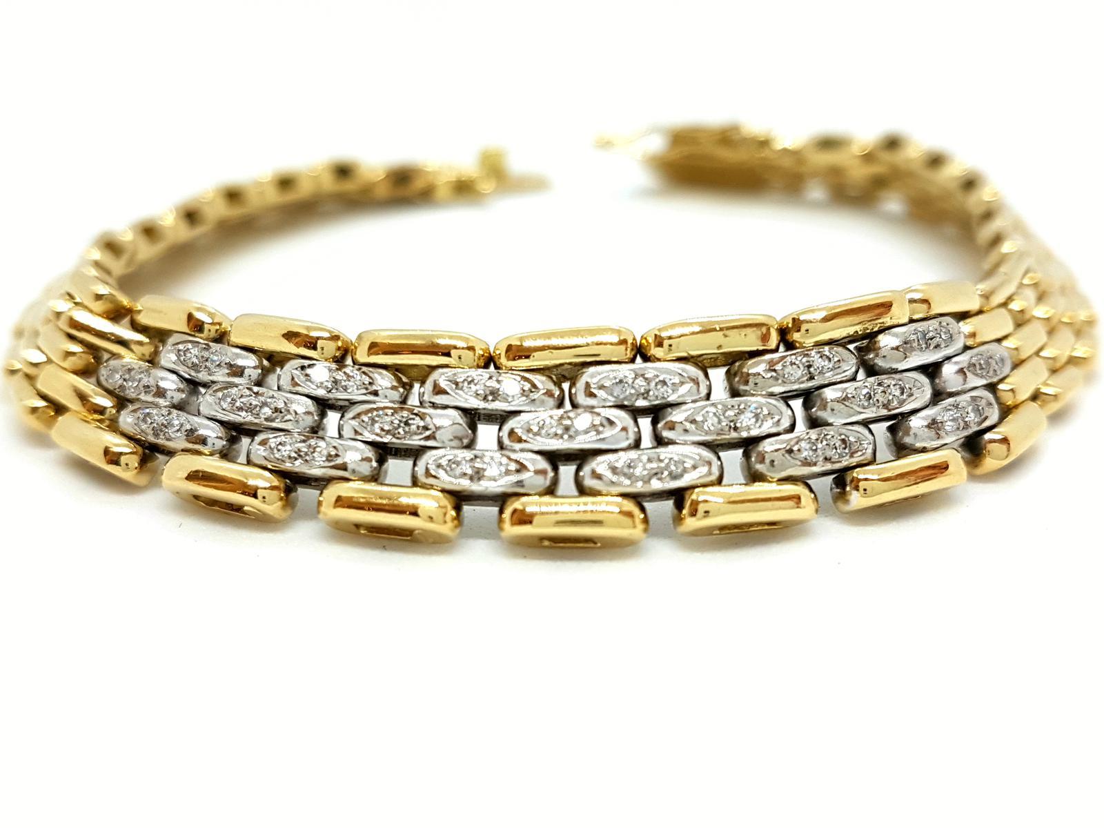 Bracelet en or jaune et diamants en vente 1