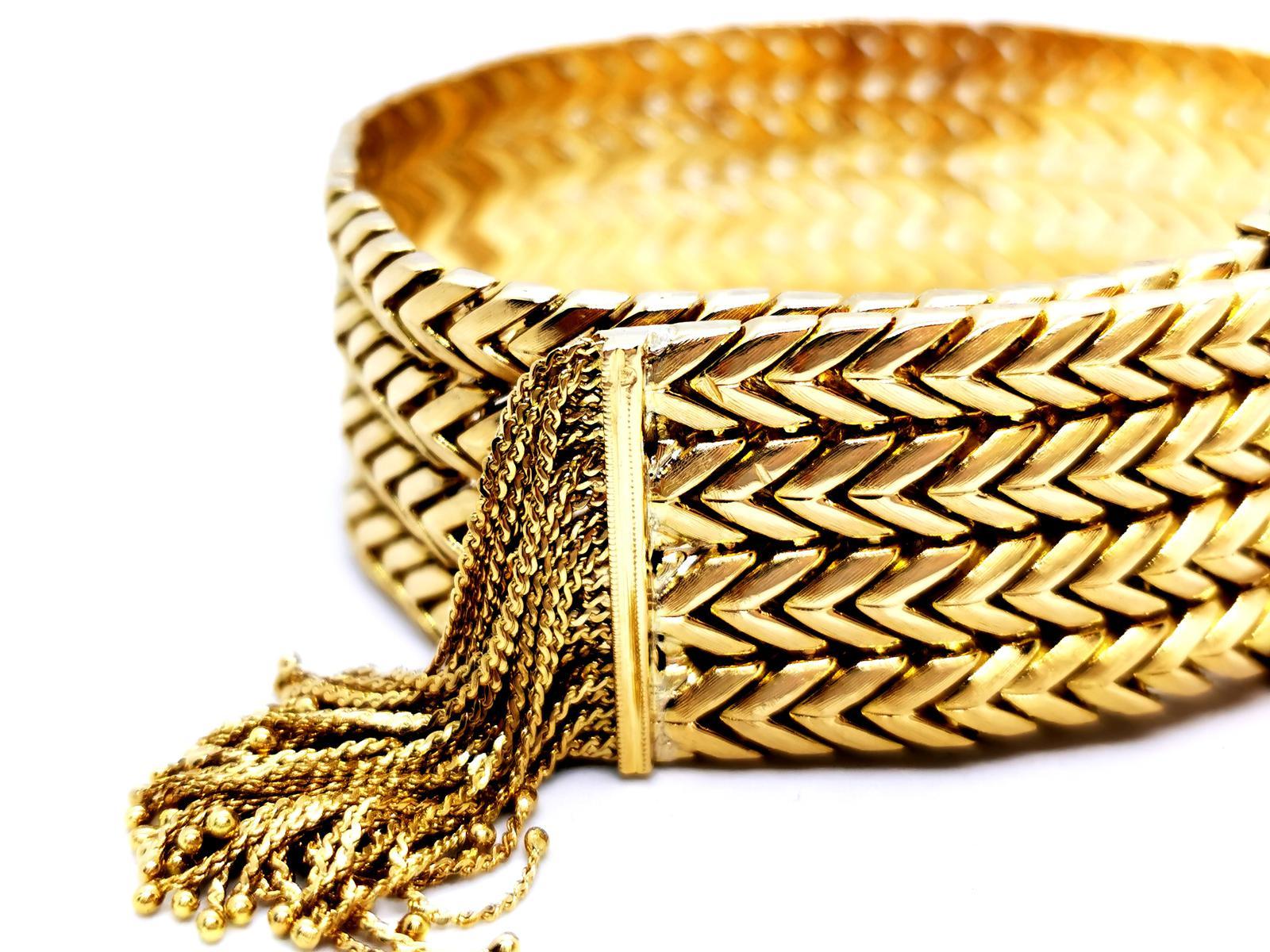 Gelbgold-Armband mit Diamanten im Angebot 1