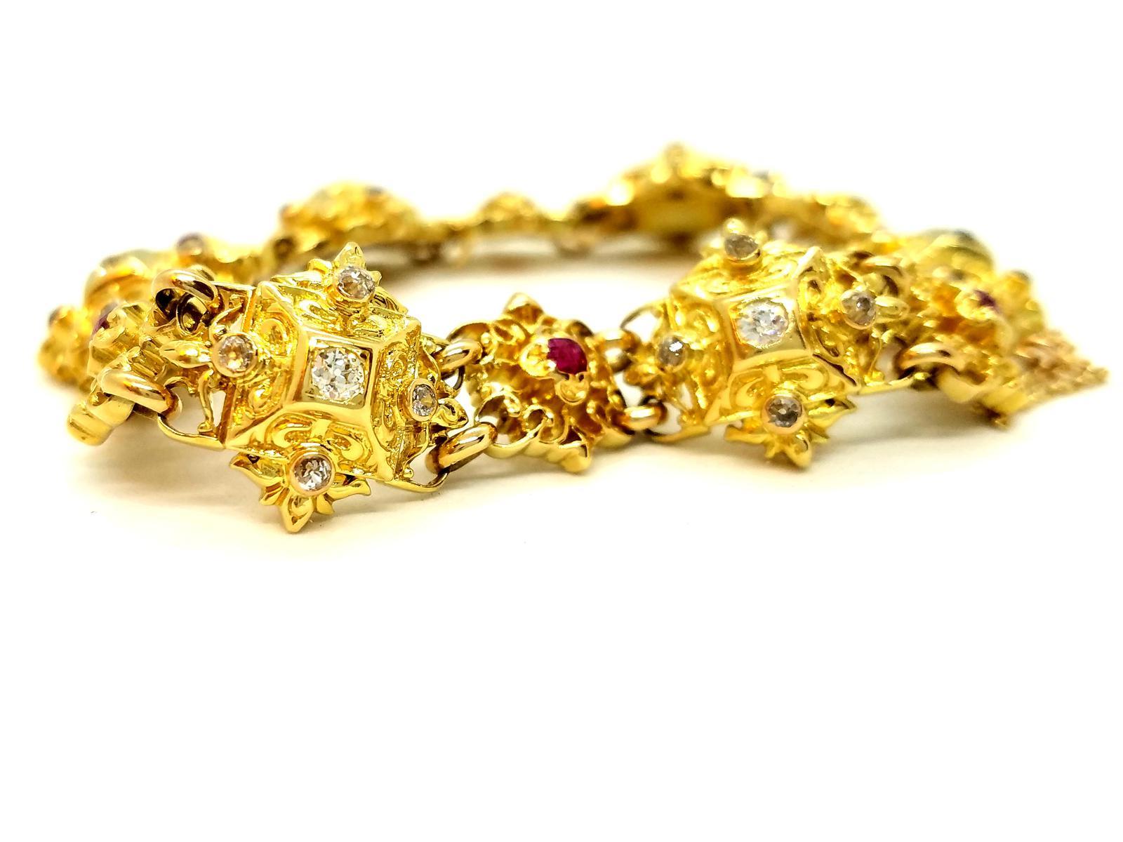 Bracelet en or jaune et diamants en vente 2