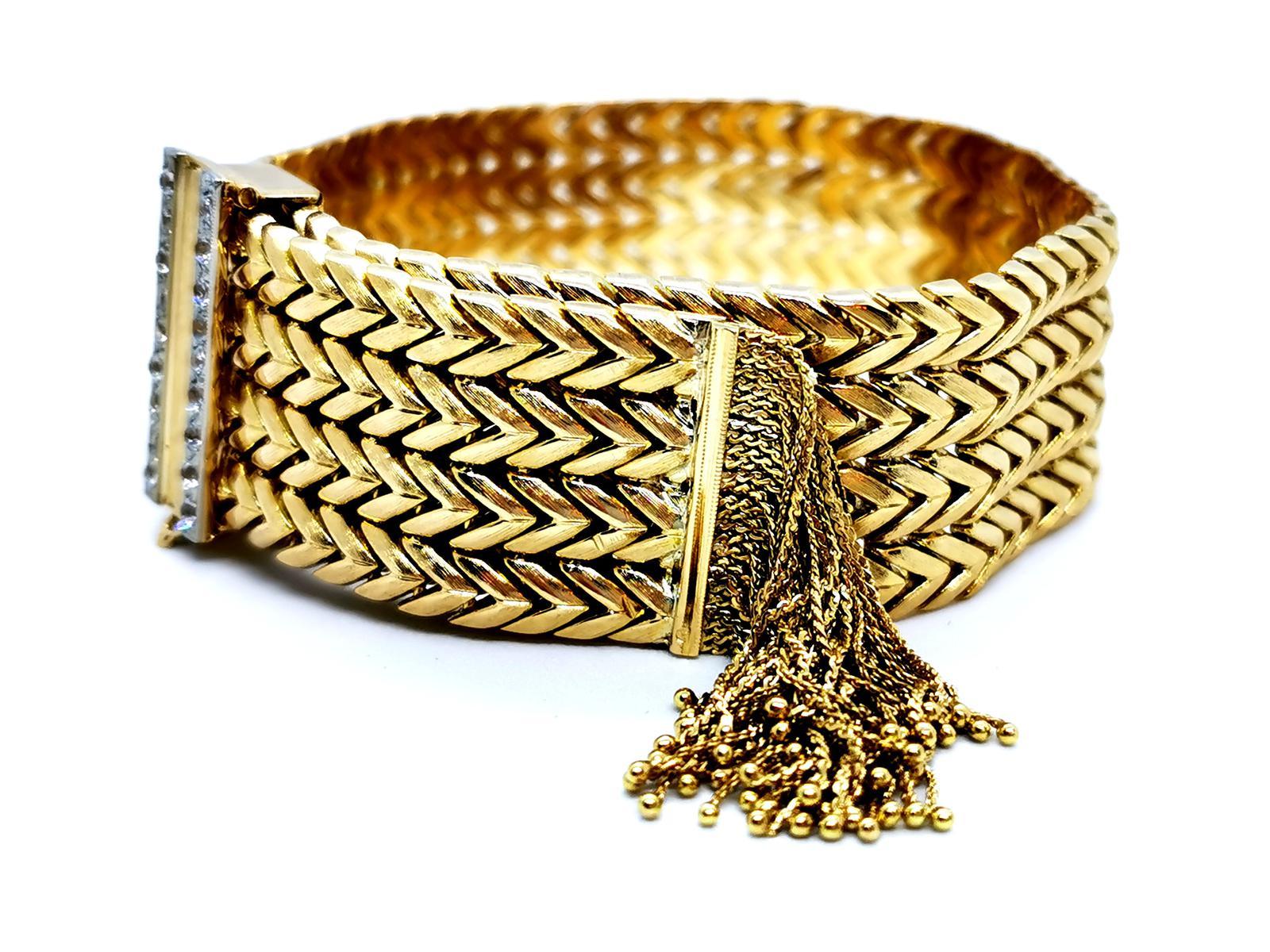 Gelbgold-Armband mit Diamanten im Angebot 2