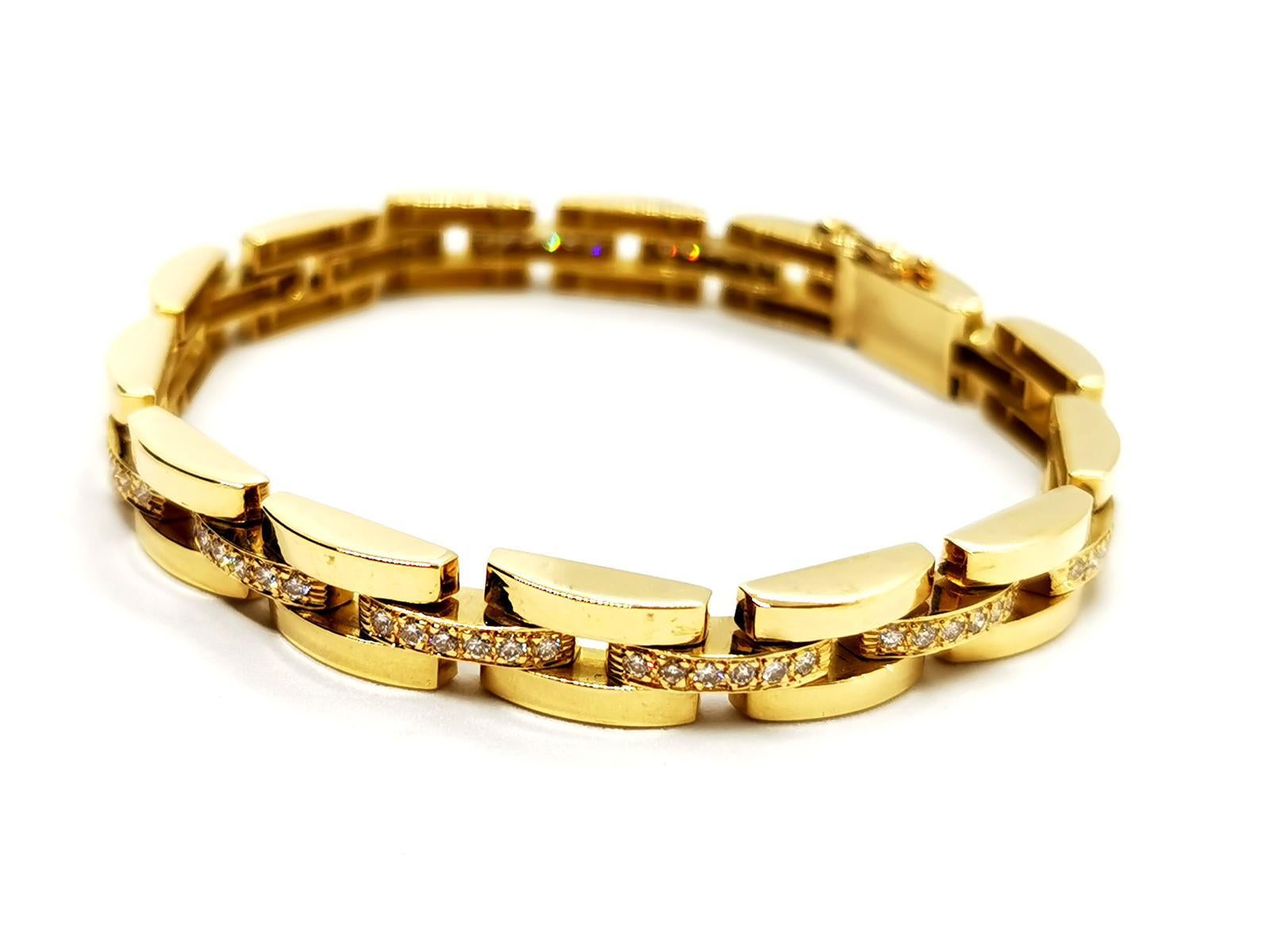 Bracelet en or jaune et diamants en vente 1