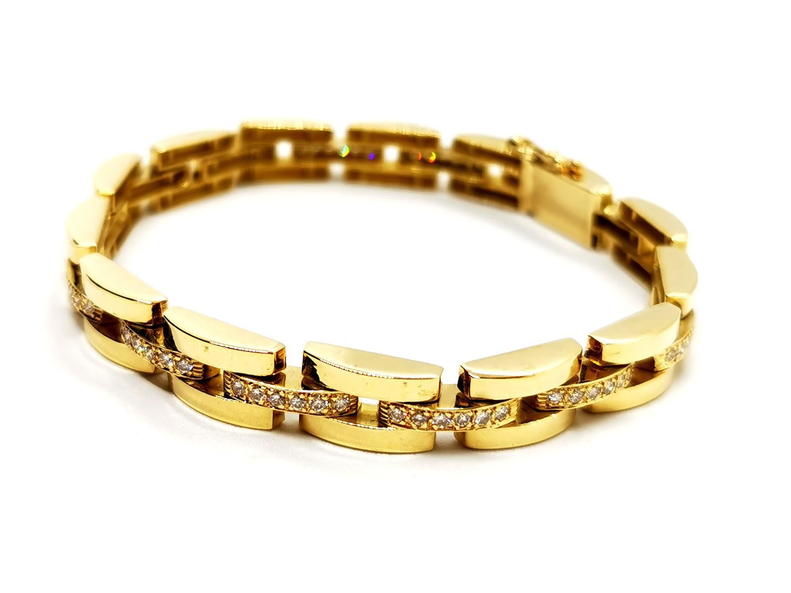 Gelbgold-Armband mit Diamanten im Angebot 1